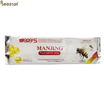 Wangshi Bee Medicine Manjing Flumethrin Strip Varroa Mite Treatment for Bees 20 полос/пакет Лечение от клещей варроа 20 полос/пакет